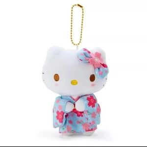 NWT Hello Kitty Plush in Floral Kimono Bag Charm Keychain